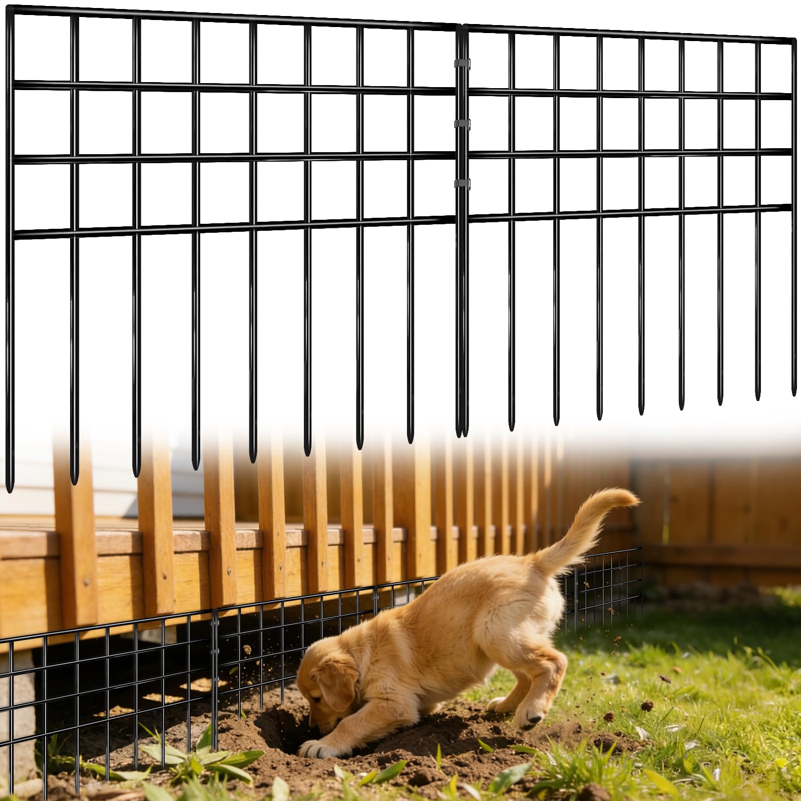 Photo 1 of 42.5ft(L) x 13in(H) Garden Fence Animal Barrier, 30 Panels No Dig Fence Panels for Dog Rabbit, Rustproof Metal Dig Defence Fencing Bottom Barrier, Anti Digging Garden Edging Border for Outdoor, Yard