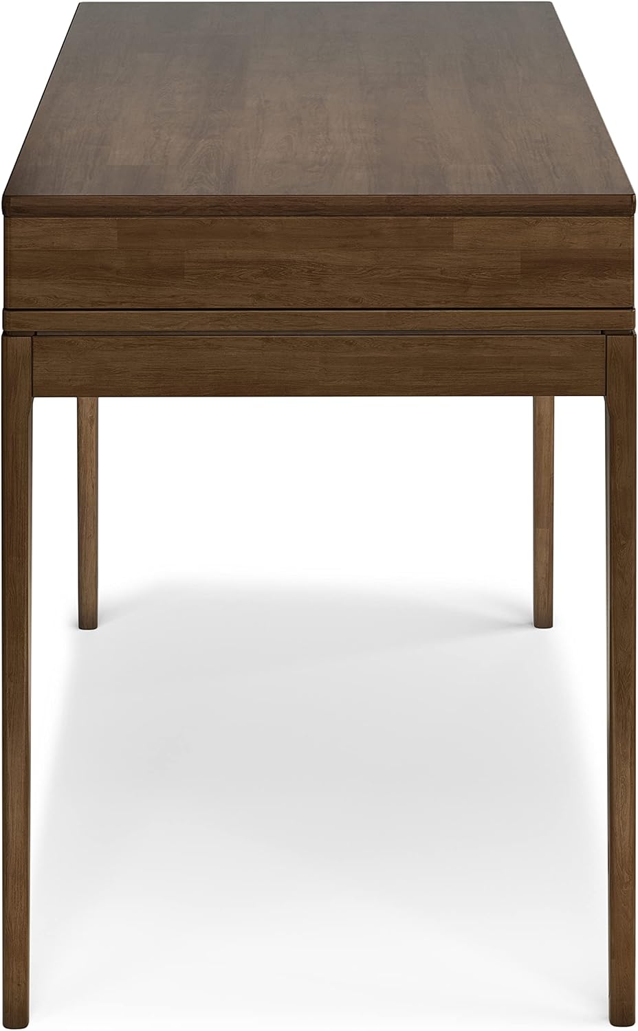 SIMPLIHOME Harper Small Desk - 48 Inch Wide Solid Hardwood Writing Desk in Walnut Brown, Mid-Century Modern Home Office Computer Table for Study with 2 Drawers and Flip-Down Keyboard Tray