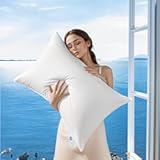 Canadian Luxury Goose Down Pillow Queen Size - 900 Fill Power&comma; 100&percnt; Cotton with Teflon Shell- Ultra Comfort Sleep Pillows - Bed Pillows for Back&comma; Stomach&comma; Side Sleeper&lpar;White&comma;Queen&lpar;Pack of 1&rpar;&rpar;