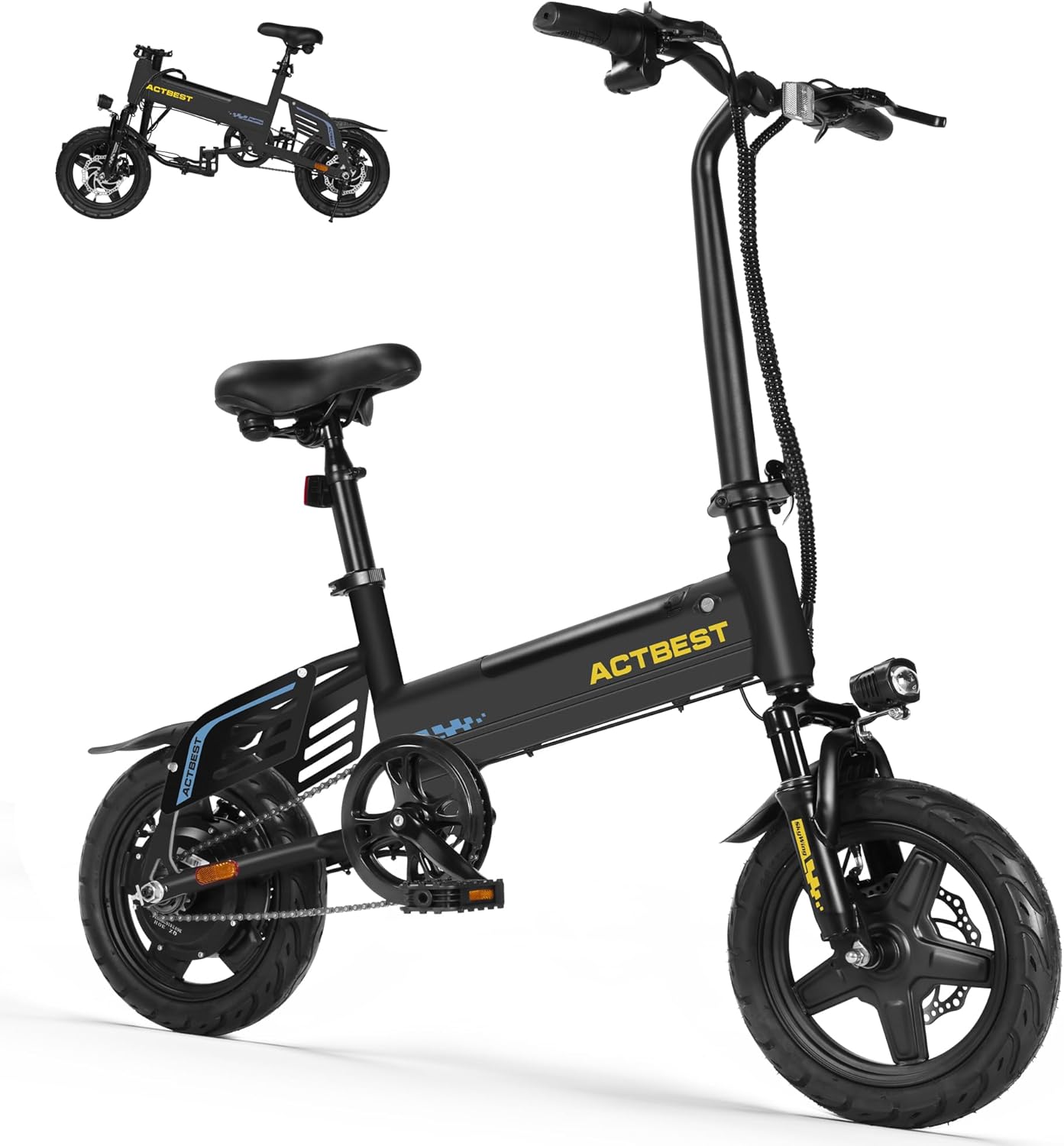 Electrical Bike for Adults 750W Peak Motor, 14-inch Folding Mini Ebike, E Bicycles with UL2849-Certificated 280.8Wh Constructed-in Battery, 26 Miles PAS Vary, Small E Bikes for Teenagers & Adults