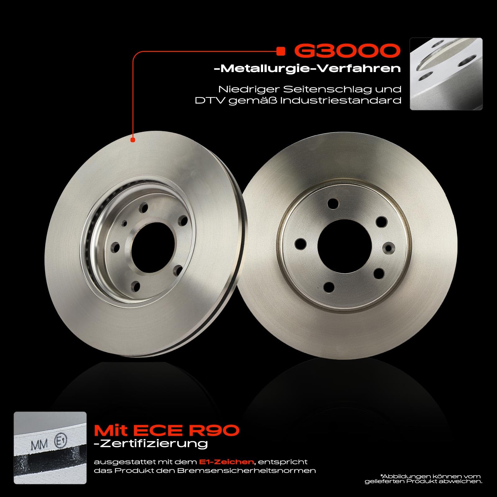 Frankberg Bremsensatz inkl. 2x Bremsscheiben + 4x Bremsbeläge Vorne Kompatibel mit Astra J Caravan P10 Zafira Tourer C P12 Astra J GTC Astra J P10 Replace# 1605263