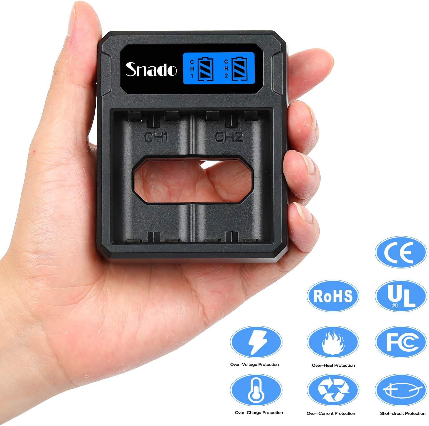 Snado Compatible with Xbox One Battery 4 Pack x 2200mAh Rechargeable Controller Battery and LCD Charger for Xbox One/Xbox One S/Xbox One X/Xbox One Elite Wireless Controller : Video Games