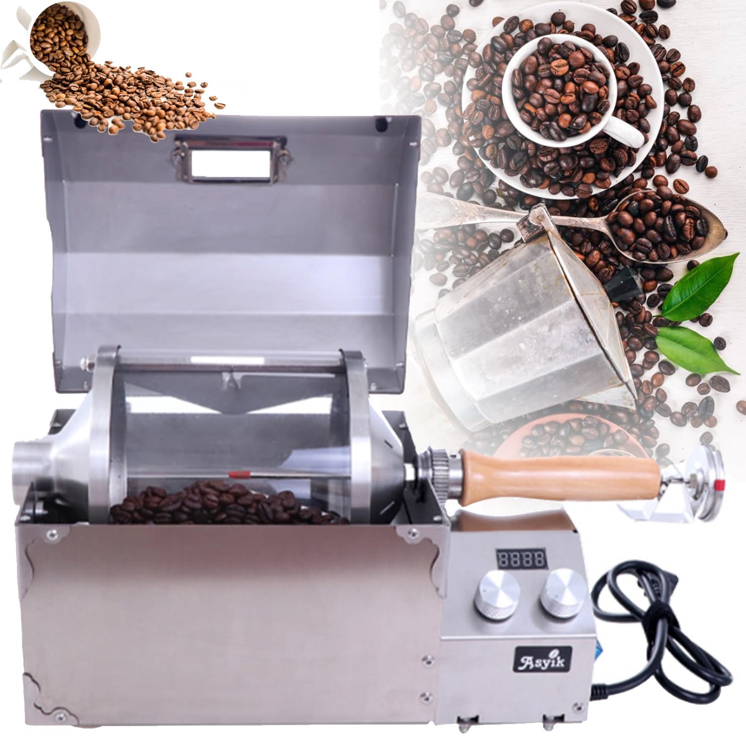 Tostatrice Caffè Elettrica CCGOT 1200W - Per Chicchi, Riso E Popcorn, Capacità 1500g - Foto 10
