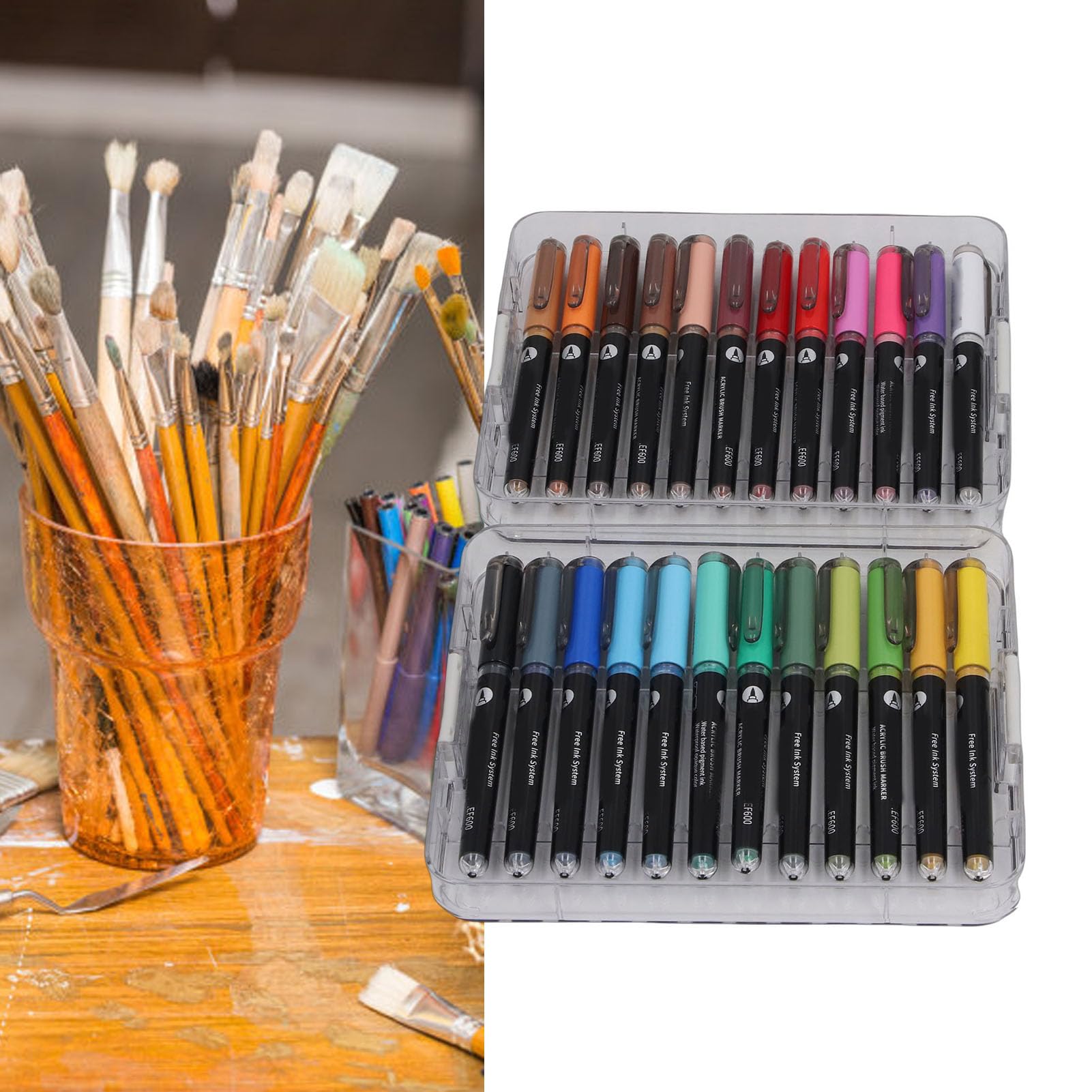 Tnfeeon Pennarelli Acrilici per Artigianato Artistico Fai da Te Tessuto Roccia Vetro Legno Libri da Colorare Forniture Artistiche per Aula Regalo Regalo di Apprezzamento per l'insegnante Pennarelli