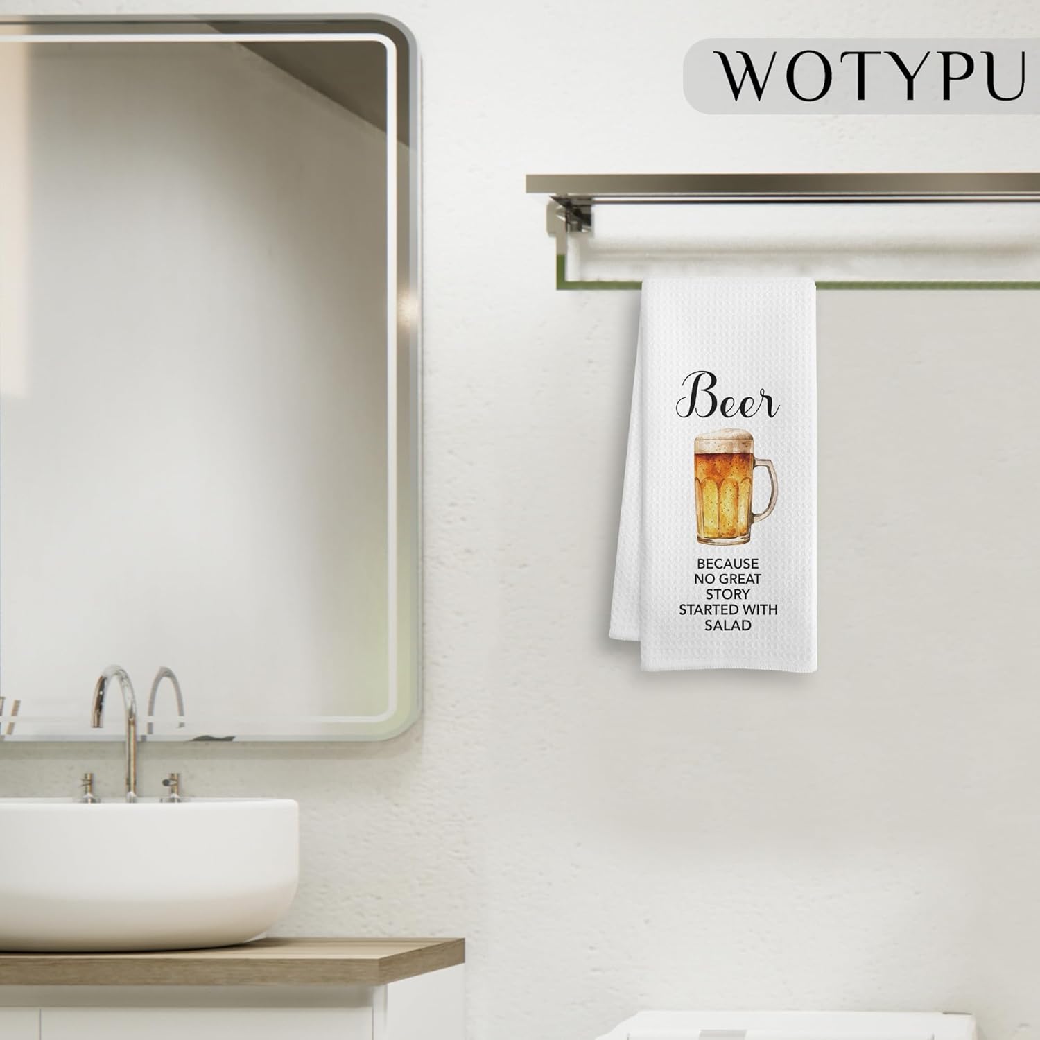 Funny Beer Kitchen Bar Towels, Beer Gifts for Women Men Dish Tea Towel, Alcohol Lover Gifts Decorative Hand Towels for Kitchen Home Bar Cart Decor, 16x24 Inch - Image 5