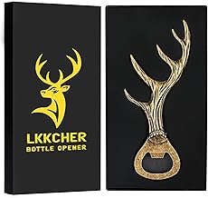 LKKCHER Deer Antler Bottle Opener: Bronze Stag Bottle Opener for Men Women from Hunters to Beer Lovers