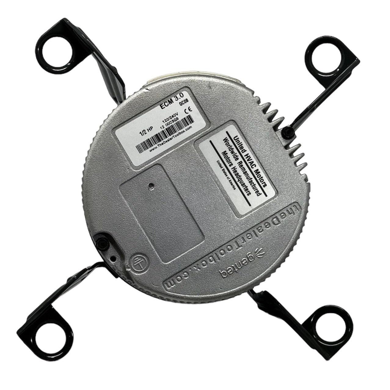 Blower motor bottom view with mounting points