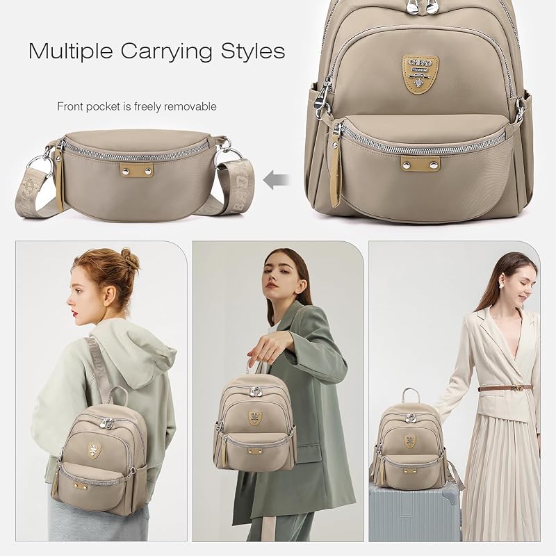 SPAHER Nylon Hátizsák Női Iskolatáska Vízálló Utazási Backpack Sparkling Wine S