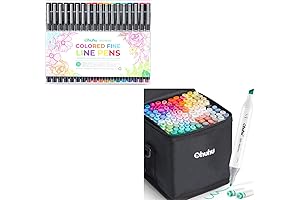 ouhu markers Alcohol Markers 100 Colors Fine & Chisel Dual Tips FinelinerPens