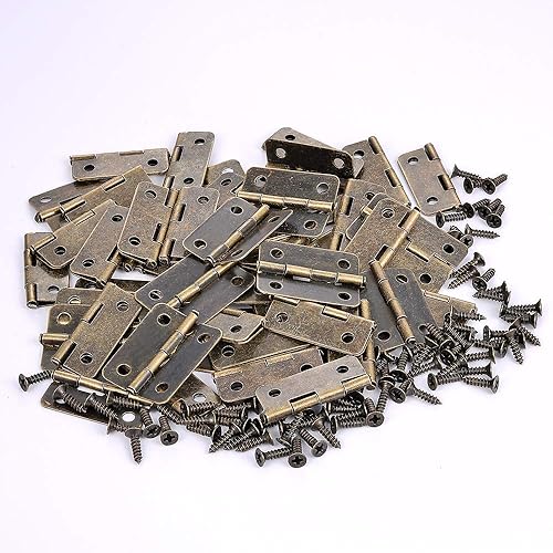 Miniatura 10 de 60 piezas de bisagras de bronce antiguo para cajas de joyería de madera, bisagras pequeñas para manualidades hechas a mano, bisagras de caja de