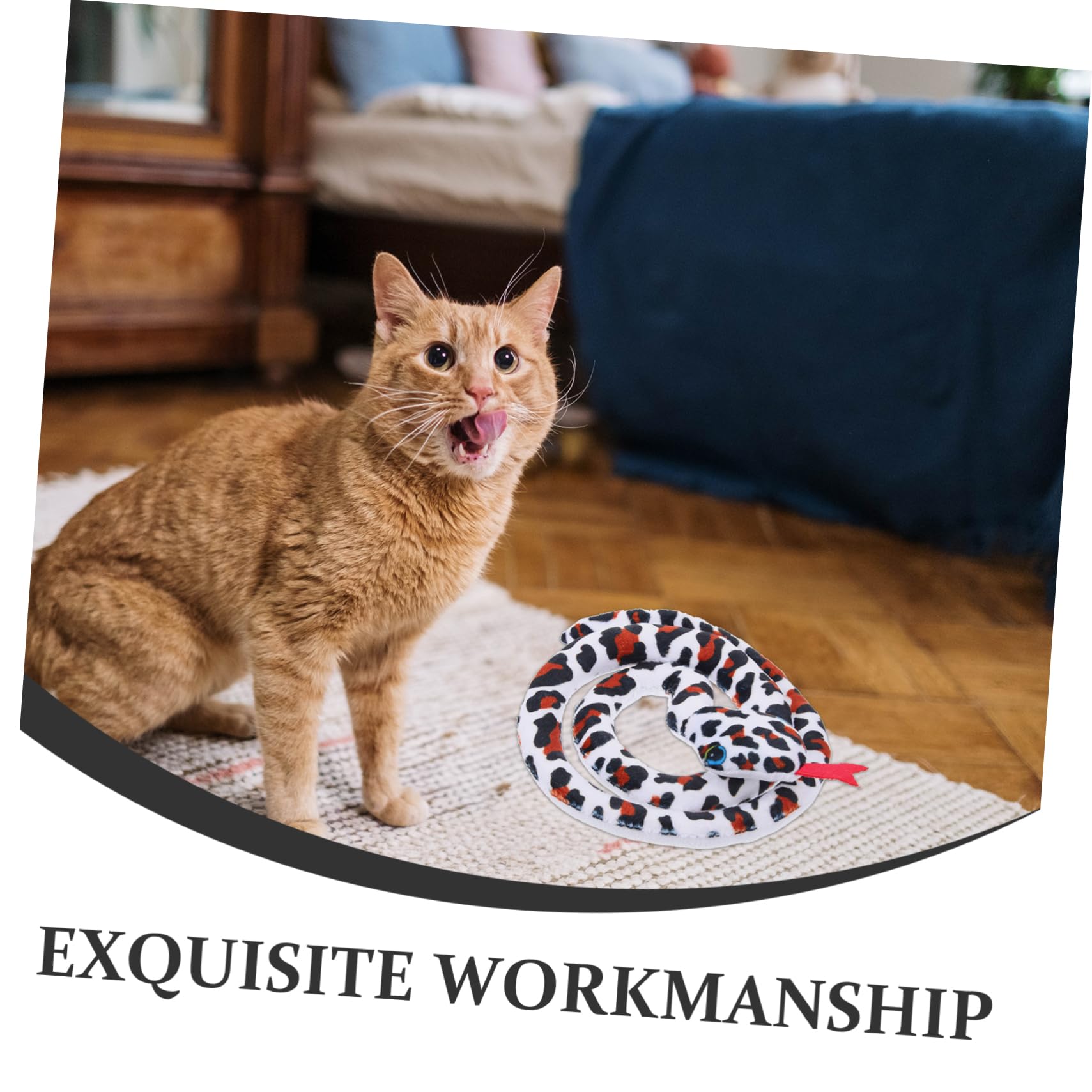 Jouet Serpent pour Chat en Peluche Légère Herbe à Chat Intégrée, Jouet Interactif à Mâcher pour Chatons D’Intérieur