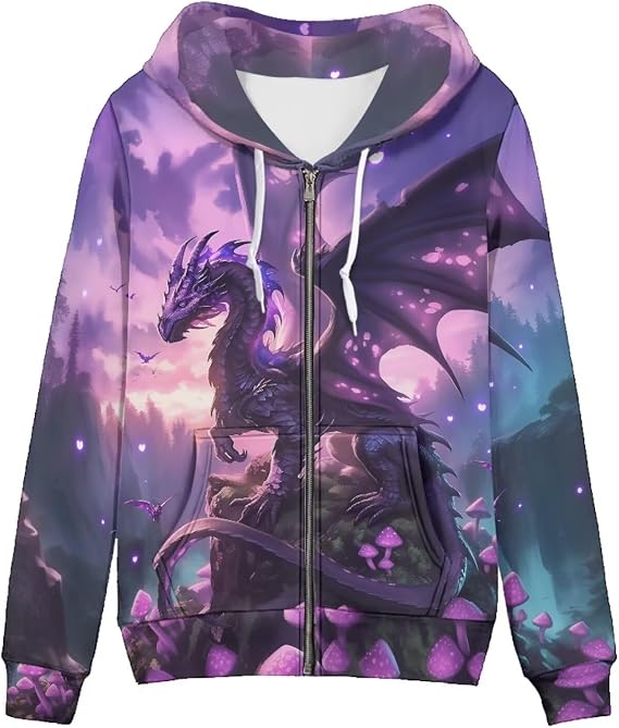 WELLFLYHOM Women Y2K Hoodie Zip Up Sweatshirt Vintage Jackets Hooded Cardigan