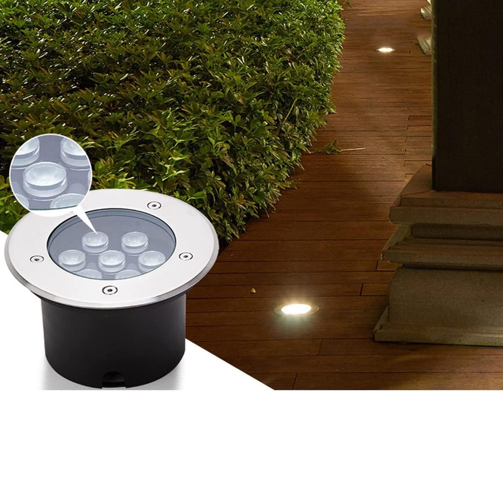 Outdoor Recessed LED Spot Light - AC85-265V Landscape Lights - Inground Garden Lamp, IP67 Waterproof Beam Underground Spotlight(Blue,18W)