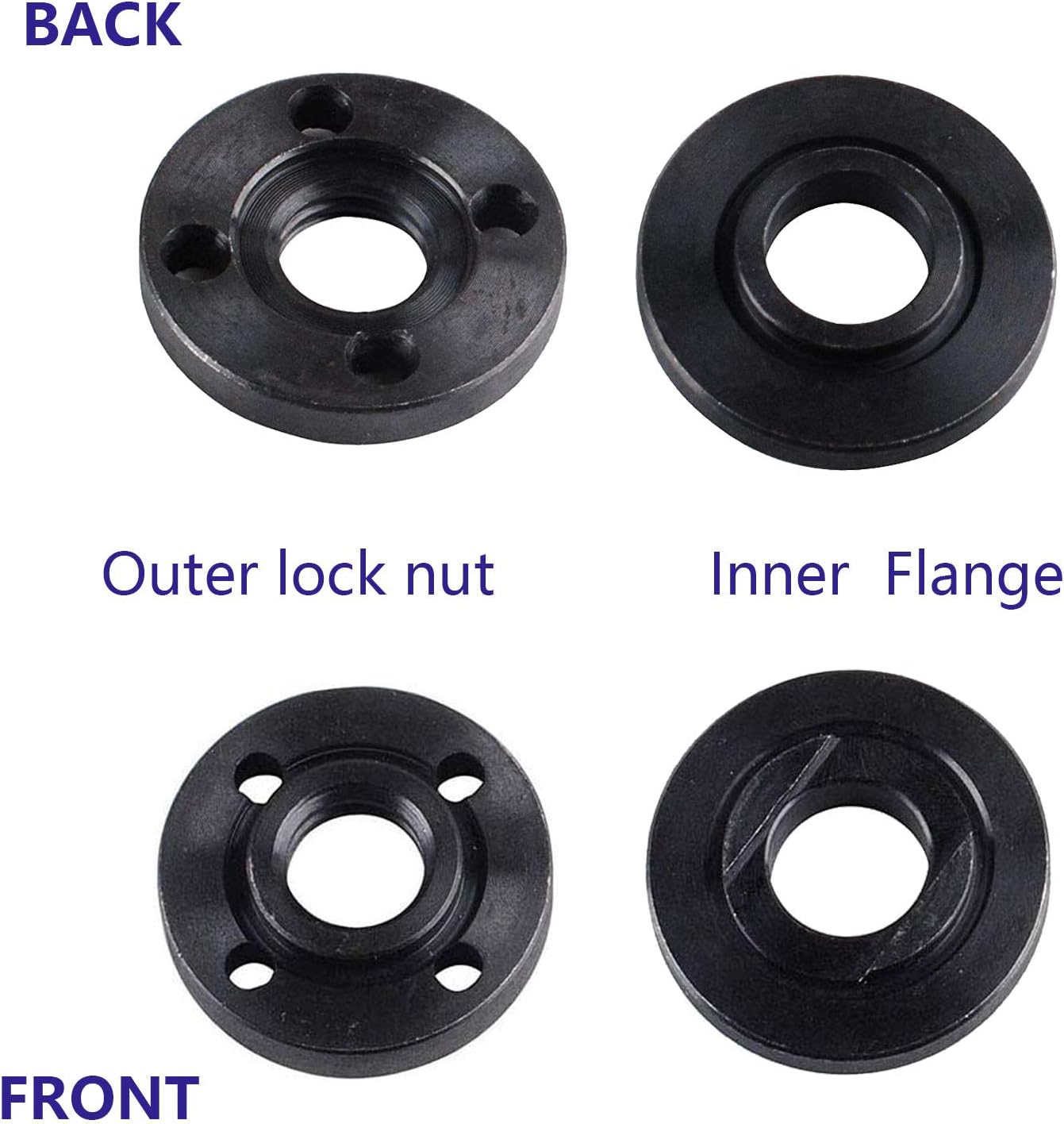 Ketofa Angle Grinder Flange Nut for Dewalt Ryobi Milwaukee Black & Decker Metal Inner Outer Flange Nut 224399-1 193465-4 224568-4 Parts (2 Set)