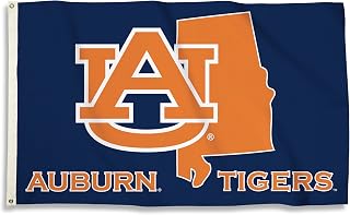 BSI PRODUCTS, INC. - Auburn Tigers 3’x5’ Flag with Heavy-Duty Brass Grommets - AU Football, Basketball and Baseball Pride - High Durability for Indoor and Outdoor Use - Great Gift Idea - State