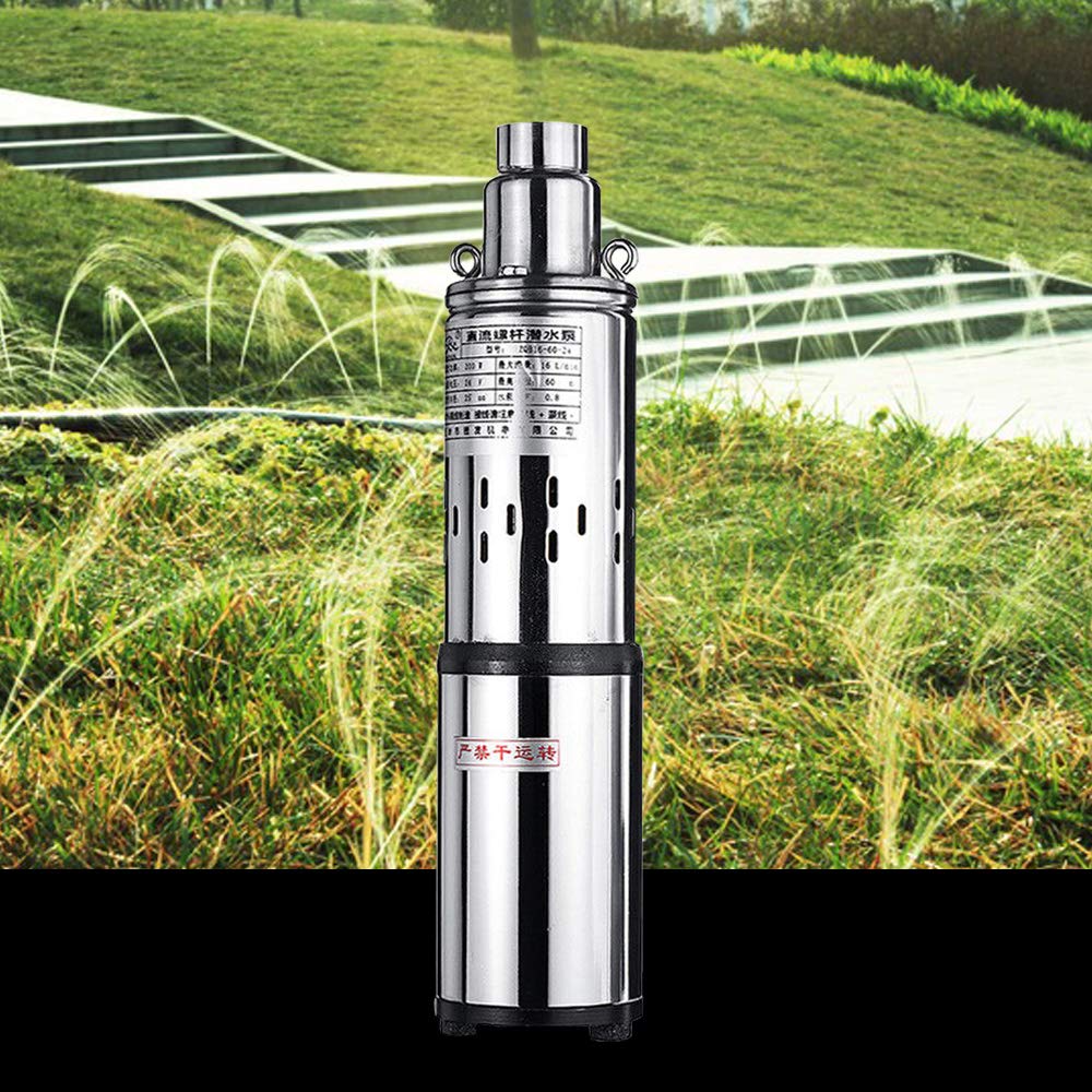 Pompa solare per fontane profonde, 24 V, 200 W, pompa sommergibile, alimentazione solare, alloggiamento in acciaio inox, pompa da giardino, pompa da giardino