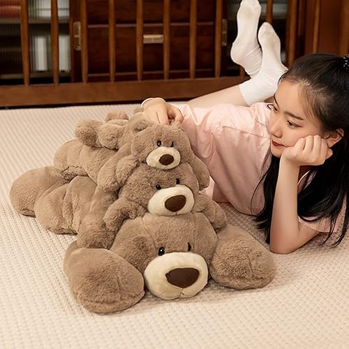 Miniatura 5 de Doireum Animales de peluche con peso, oso pesado, juguete de peluche de oso marrón, regalo para niños y niñas, 11.8 pulgadas