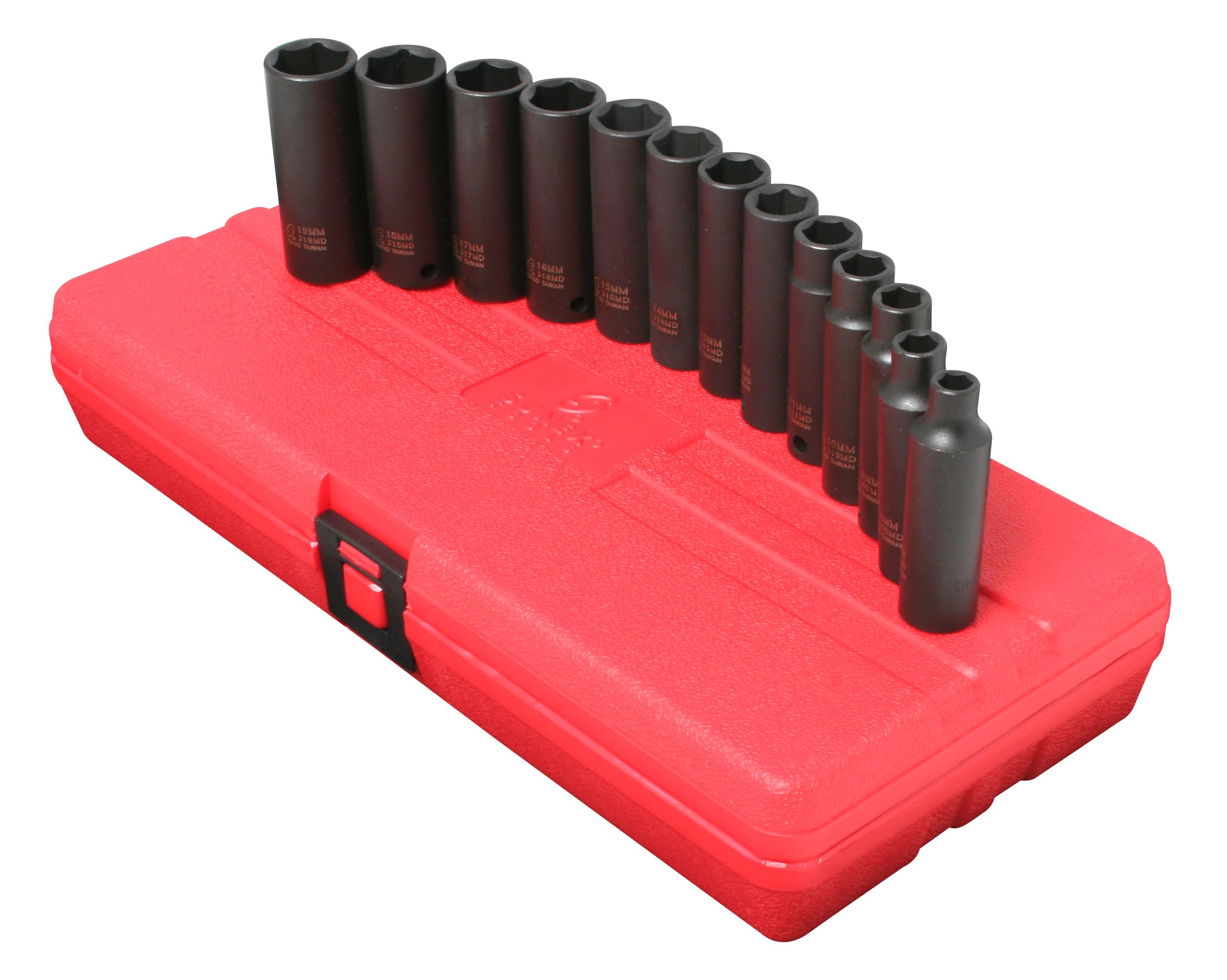 SUNEX TOOLS 3359 13 Piece 3/8-Inch Drive Deep Metric Socket Impact
