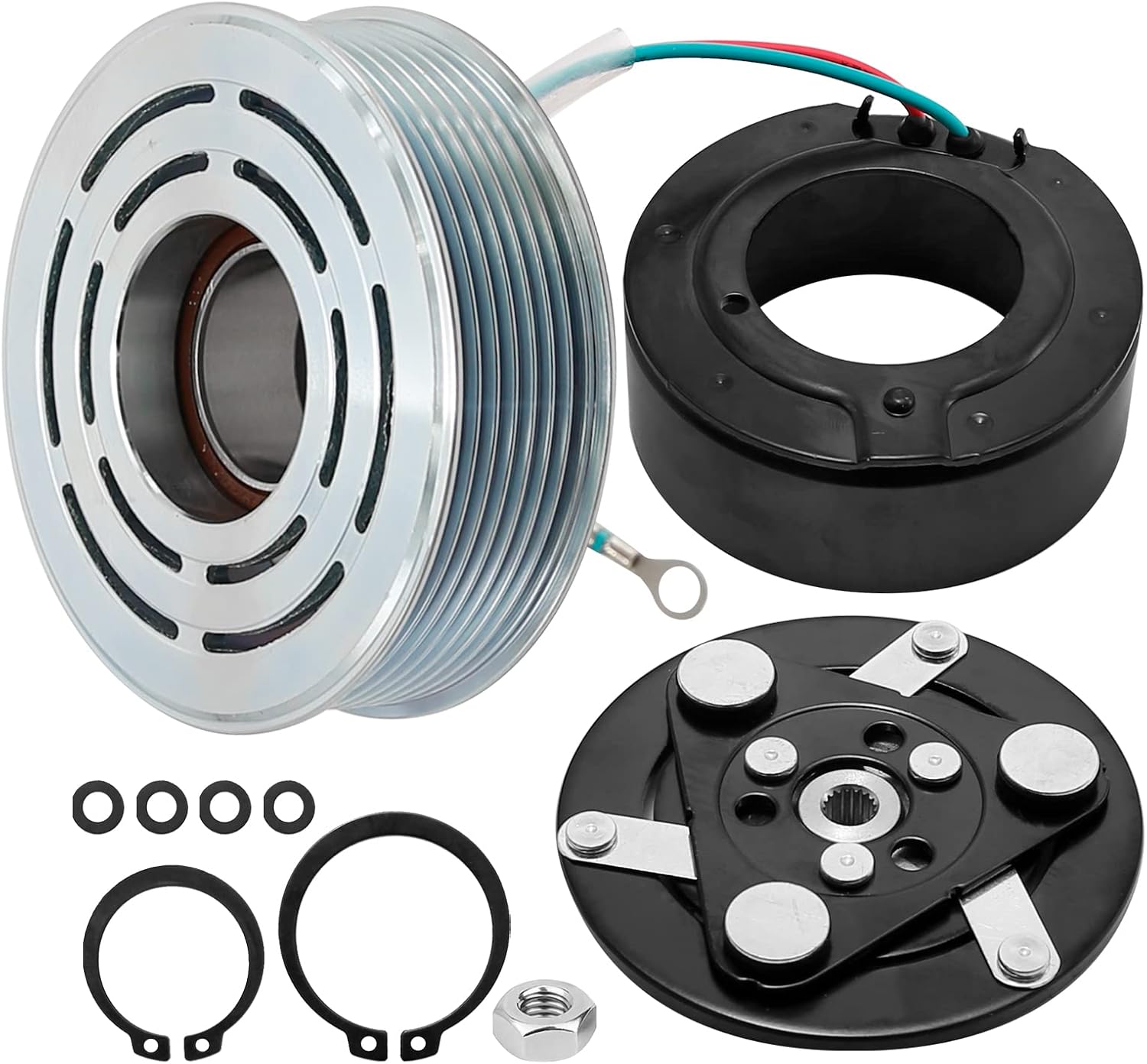 AC Compressor Clutch Assembly Kit Replacement for HONDA 2007-2011 CR-V 4 CYL 2.4L