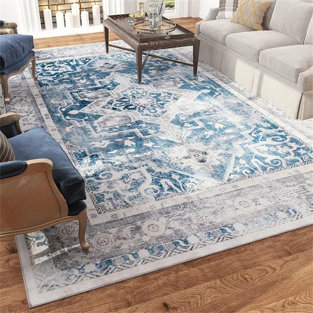 Tapis de couloir gris-bleu 80x120cm meuble de cuisine plaid chien décoration automne