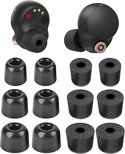 Miniatura 1 de WF-1000XM5 WF-1000XM4 - Puntas de espuma viscoelástica, cancelación de ruido de repuesto, cómodas, sin dolor de silicona, almohadillas para los