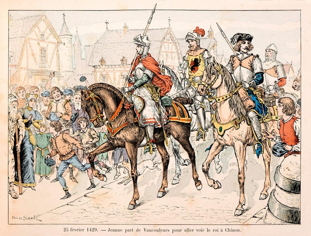 MHFFDYIV Famous Illustration Wall Art Poster Artwork Illustration Taken From the Book Jeanne D'arc by Paul De Semant Poster Print for Hallway Decor 60x90cm