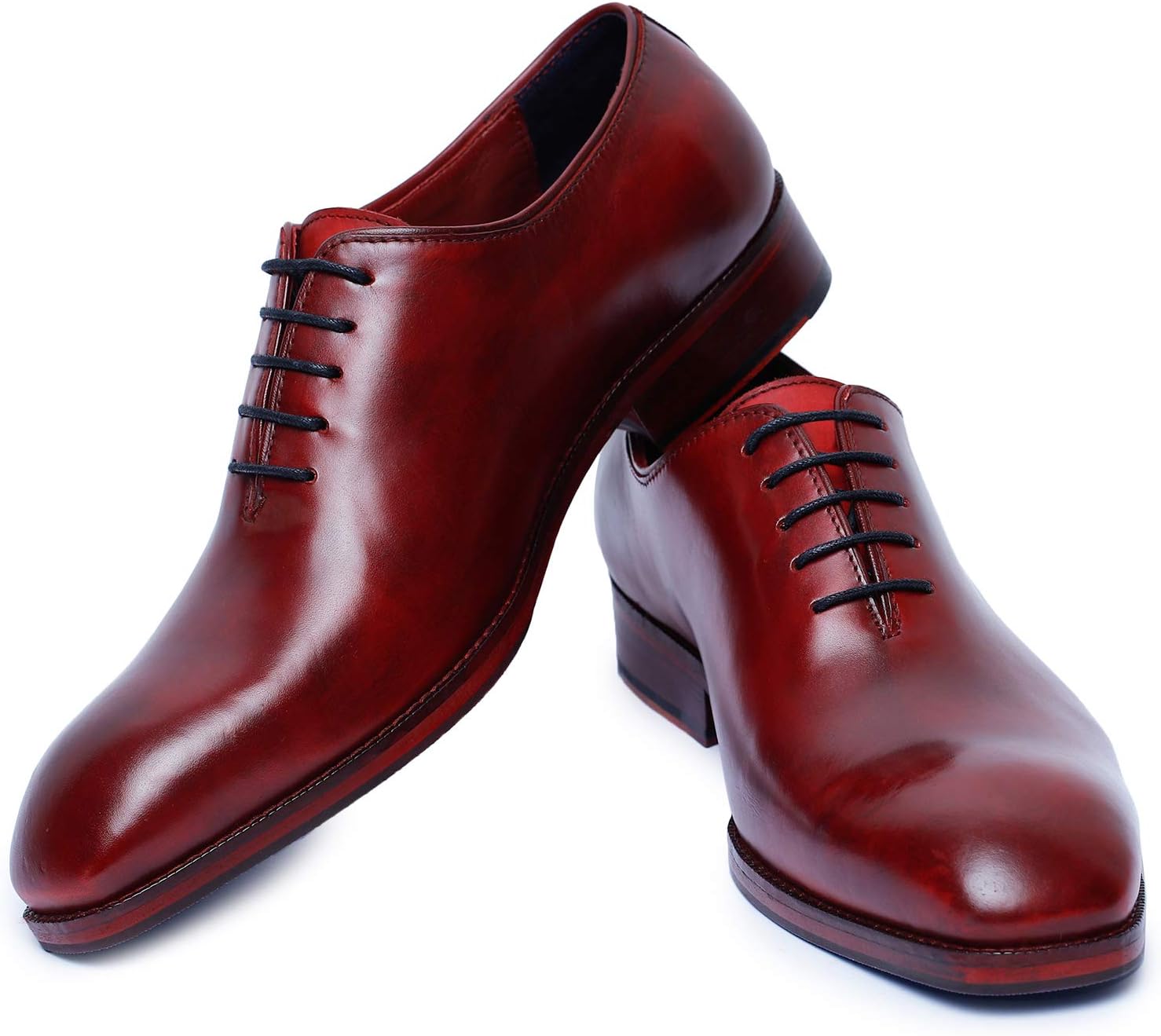 Lethato Handcrafted Wholecut Oxford Men's Genuine Leather Lace Up Dress Shoes - Image 2