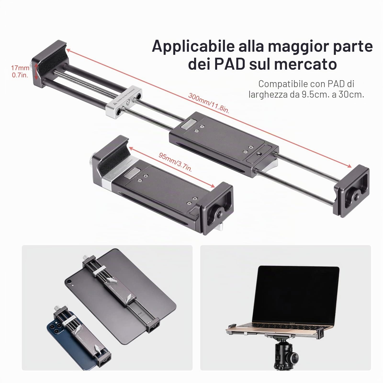 SUNWAYFOTO PC-03 Tablet Laptop Mount Smart Phone Staffa Treppiede Staffa Accessori per Ipad Pro Supporto Arca Swiss Stand Universale