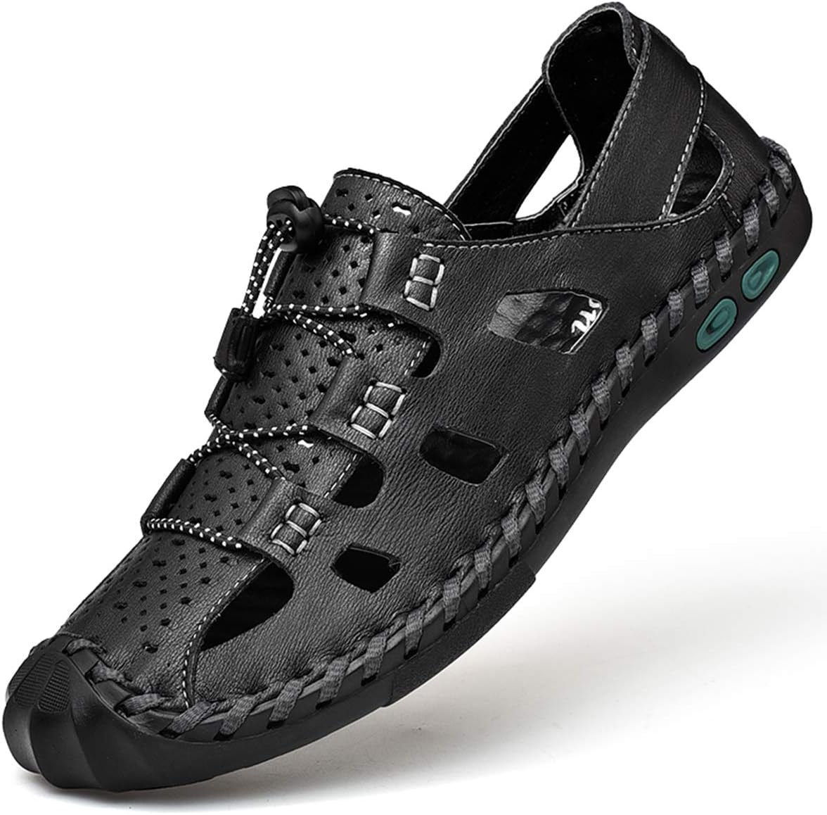 [AJYONGA] サンダル メンズ 本革 超軽量 スポーツサンダル オフィスサンダル ビーチサンダル コンフォート 通気 歩きやす