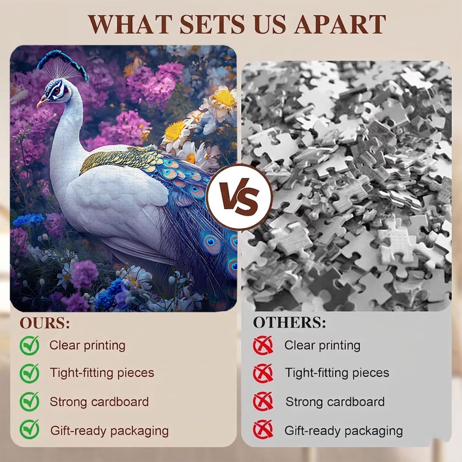 Pavo real flor-2 Puzzle de 1500 Piezas, Juego de Mesa Familiar de Madera - Rompecabezas Adultos para Toda La Familia,Rompecabezas Educativo DIY y Antiestrés - Con mapa de referencia, 87 x 57 cm f0-576