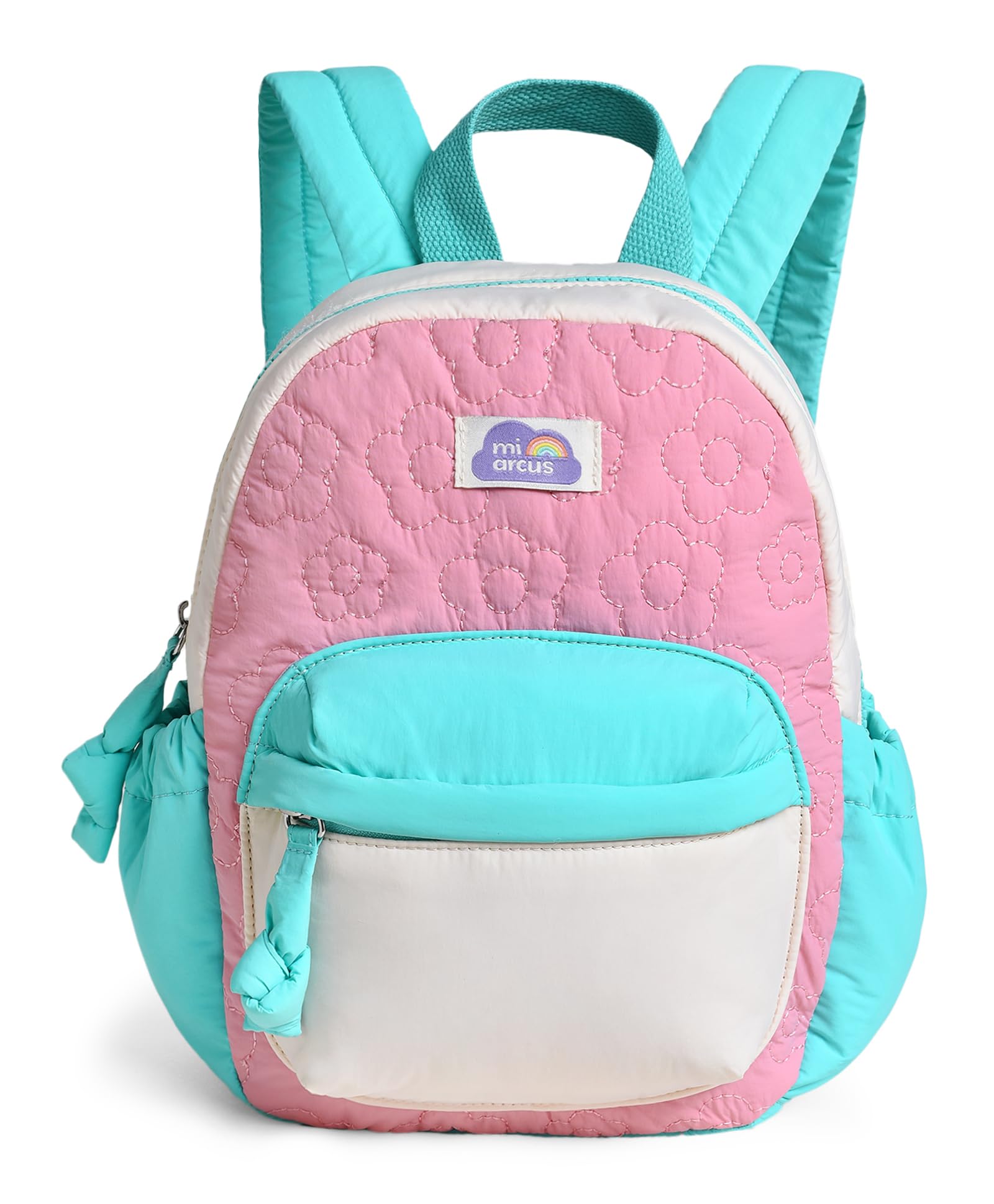 Multicolour Solid Girls Back Pack Bag With Zip Closure-image-4
