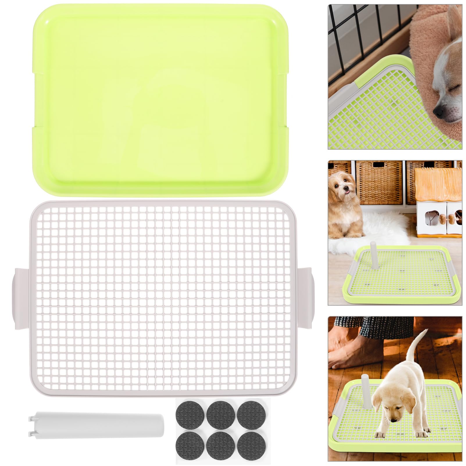 Toilette pour Chien Intérieur Antidérapante, Grille Détachable, Plastique