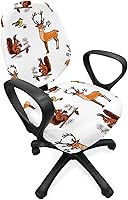 Vista 47 de Ambesonne Funda para silla de oficina en acuarela, selvas exóticas de Hawái, inspiradas en hojas verdes frescas y plantas tropicales, funda