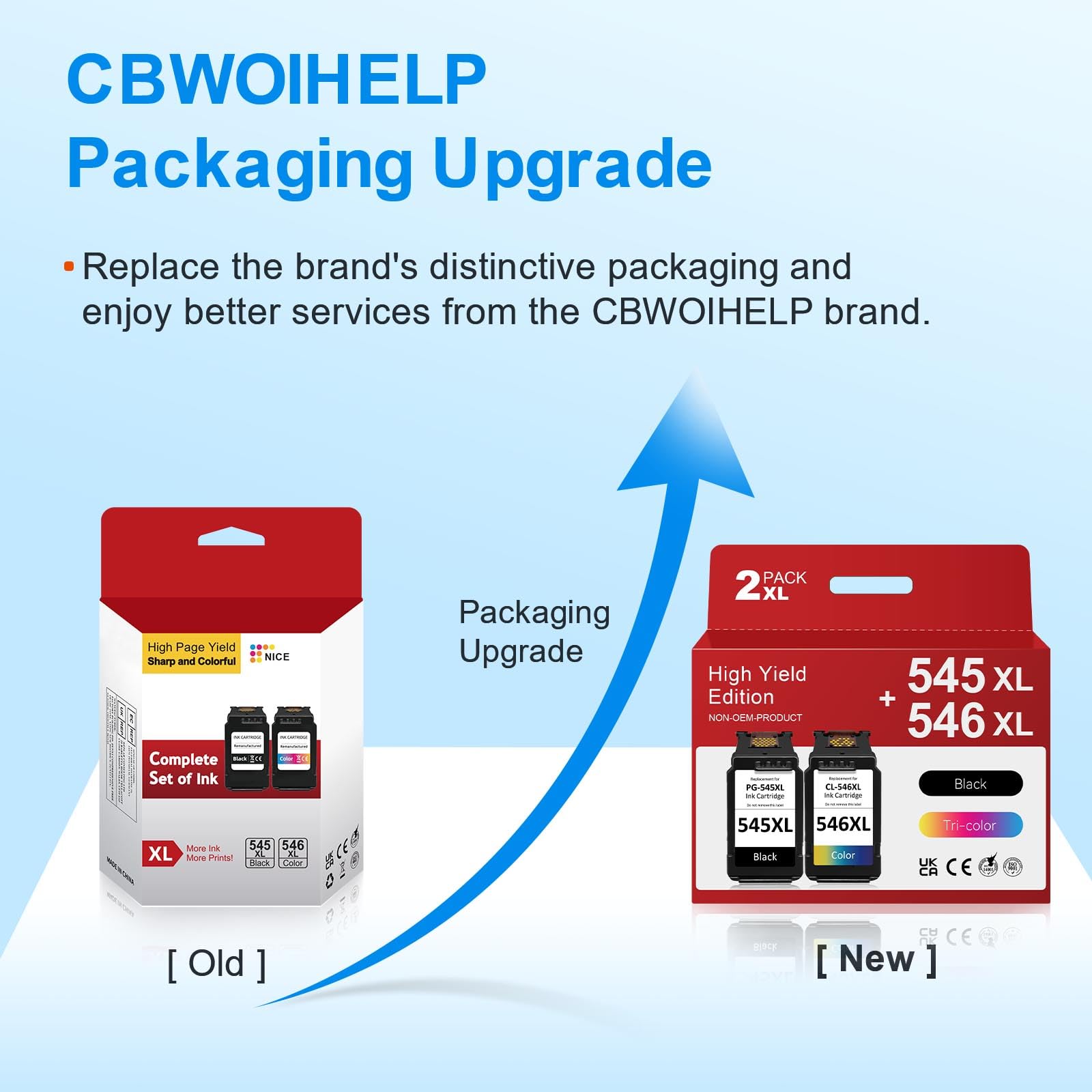 PG-545 CL-546 Ink Cartridge Remanufactured for Canon 545 546 Ink Cartridge, Printer Ink 545 546 for Pixma TS3150 TS3350 TS3355 TS3100 TR4550 TR4551 iP2850 MX495 MG2950 MG3050 Printer (2 Pack) — view 4