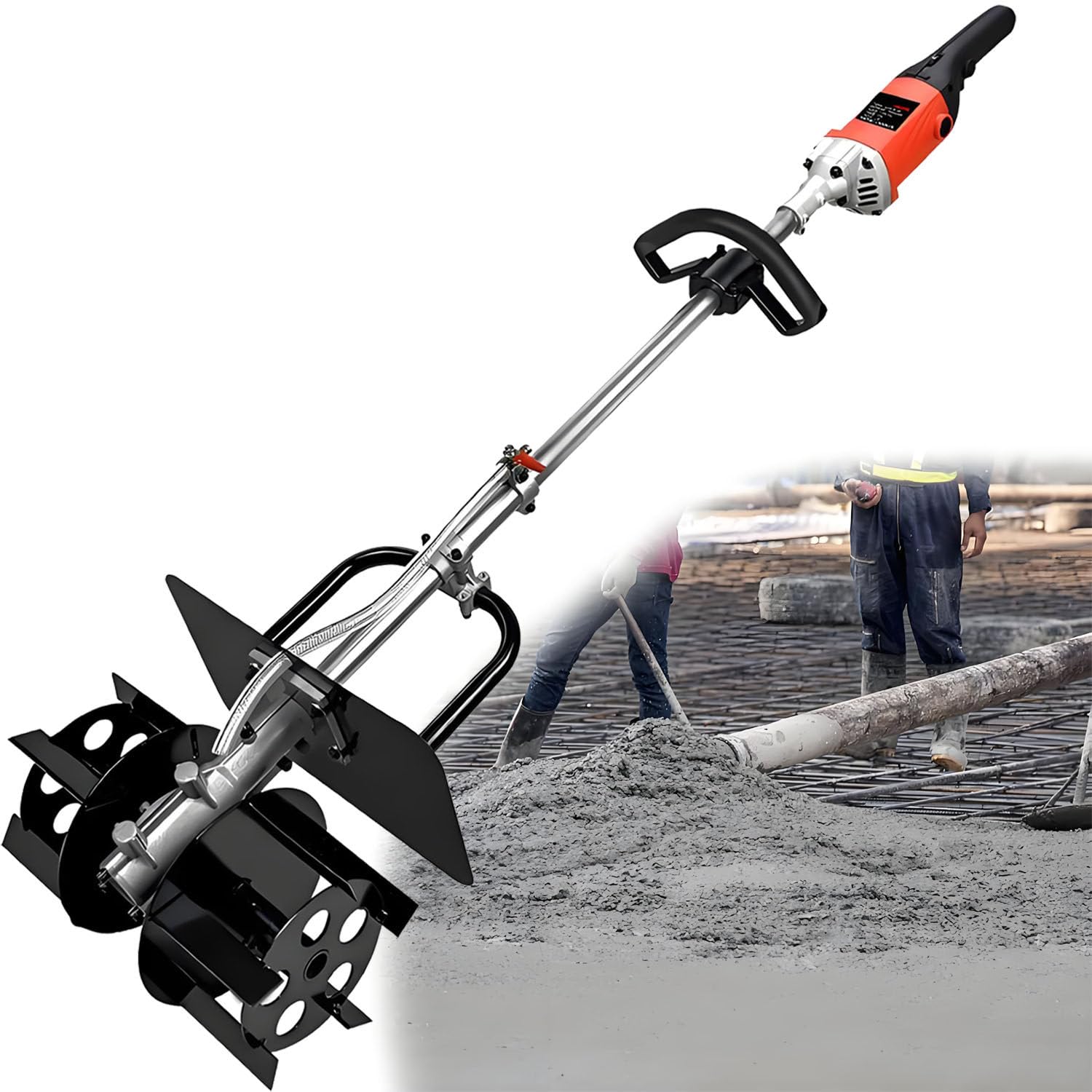 Mezcladora de Cemento portátil de 3850 W, mezcladora de mortero eléctrica portátil con 6 velocidades y tubería de Agua de 10 m, para Mezclar Yeso, Pintura y aditivos. MotorOilType