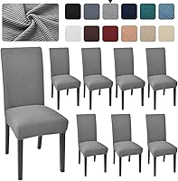 Vista 12 de Juego de 4 fundas para sillas de comedor y cocina, fundas para sillas de comedor, color negro