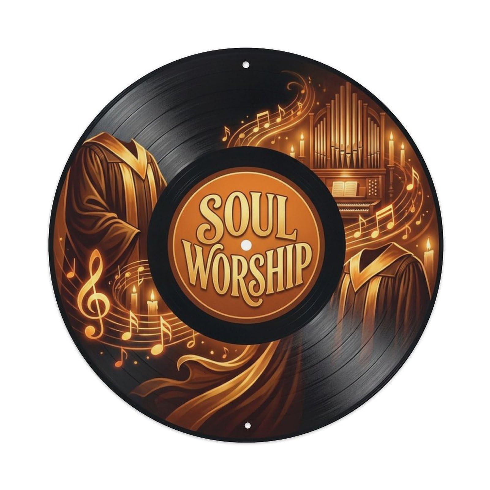 Gospel Vinyl Groove Soul Worship Music Cover Metal Tin Sign