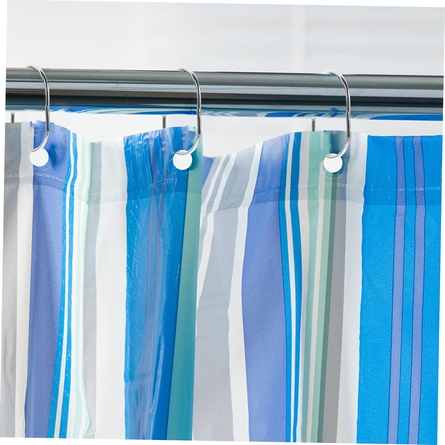 30pcs Shower Curtain Hooks Metal Decorative Shower Curtain Rings Rust-Resistant Flexible Safe for Bathrooms