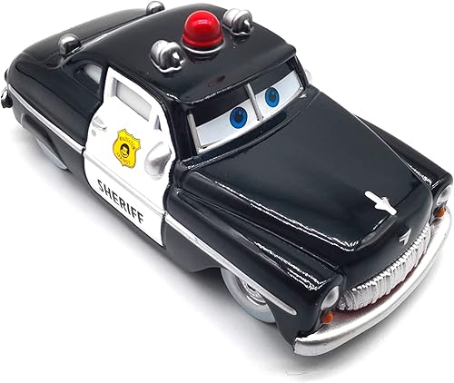 Cars 2 & Cars 3 - Juguetes para niños, modelo de sheriff fundido a presión, decoración de pastel de cumpleaños para niños