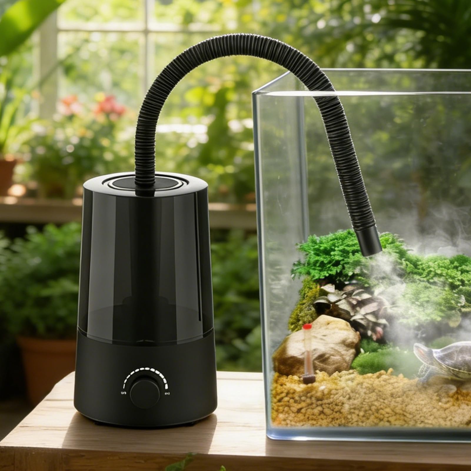 Nawilżacz do terrarium dla gadów 2.5L Pojemnik, Automatyczne Wyłączanie w | Nawilżacz dla Płazów do terrarium i wiwarium, kameleony, gekony, żaby, węże,