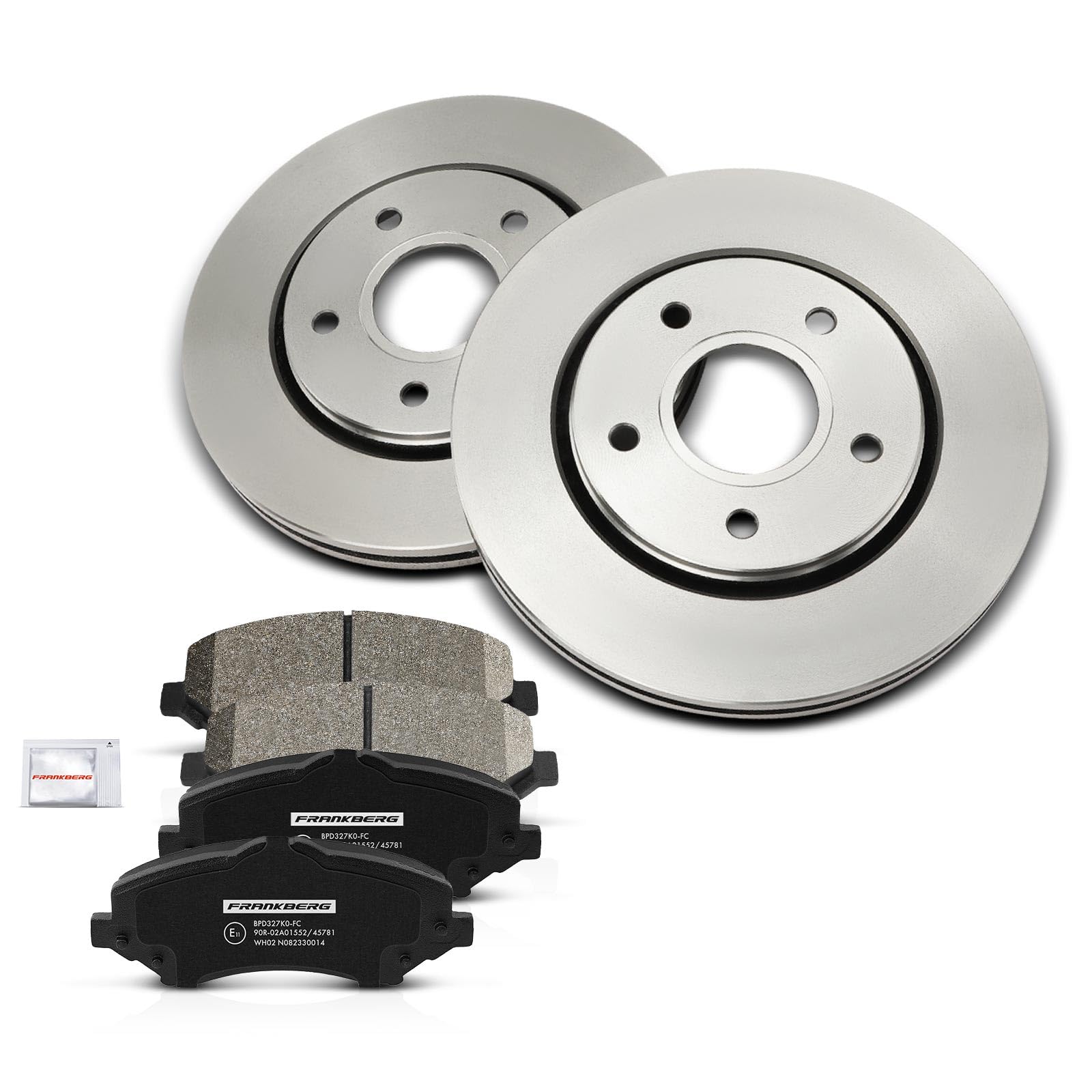 Frankberg Set freni incl. 2x Dischi Freno + 4x Pastiglie dei Freni Anteriore Compatibile con Freemont 345 Grand Voyager V RT Replace# K68093323AB,K68029263AA