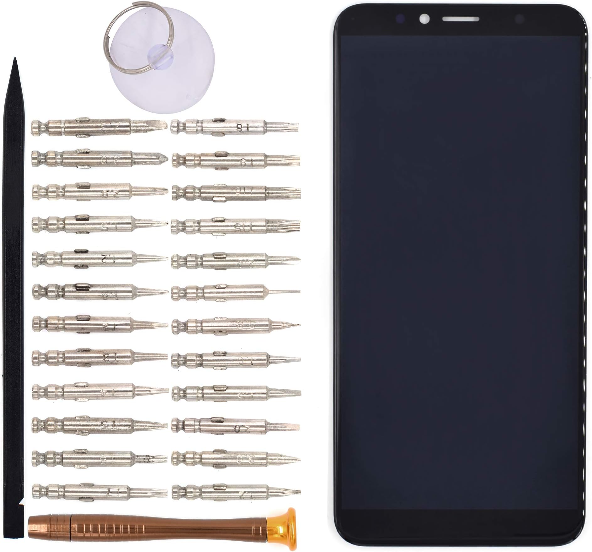 Display Touch Digitizer Screen Without Bezel Frame for Huawei Y6 2018 ATU-LX3 ATU-L11 ATU-L21 ATU-L22(Black)