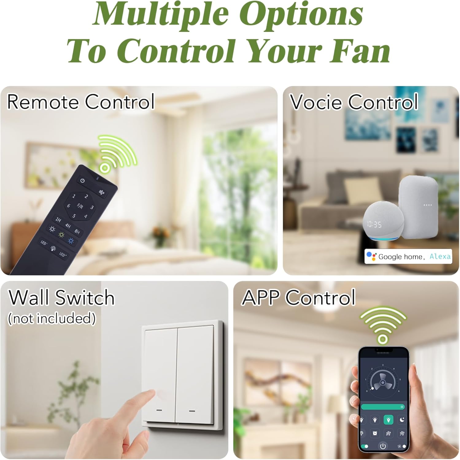 42 inch Smart Ceiling Fan with Light with Remote /App /Alex , Flush Mount, Quite 6 Speeds Reversible DC Motor, Dimmable LED Lamp for Living Room,Dining Room,Bedroom wood color