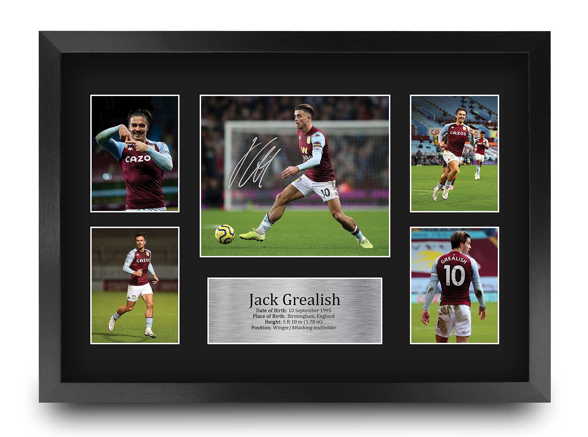 HWC Trading FR A3 Jack Grealish Aston Villa Printed Memorabilia Signed Autograph Photograph Display for Football Fans and Supporters
