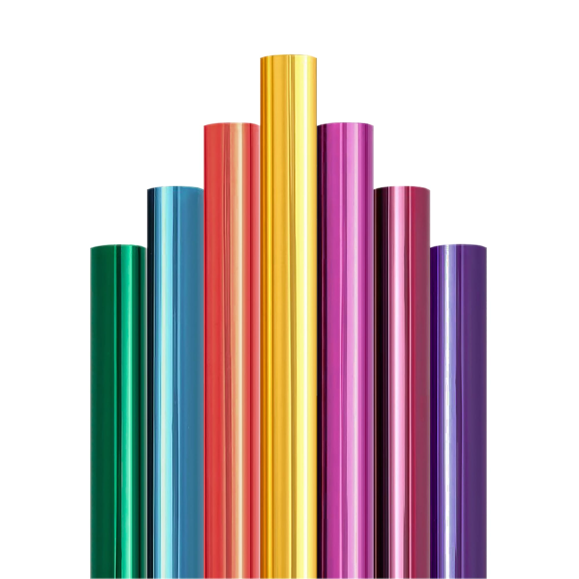 JISYIBOFF Window Film 11.8x39in(30x100cm) Self Adheisve Glass Decoration with 2 Tools 7Colors Bundle Pack Colorful Transparent Rainbow Effect Iridescent Window Film