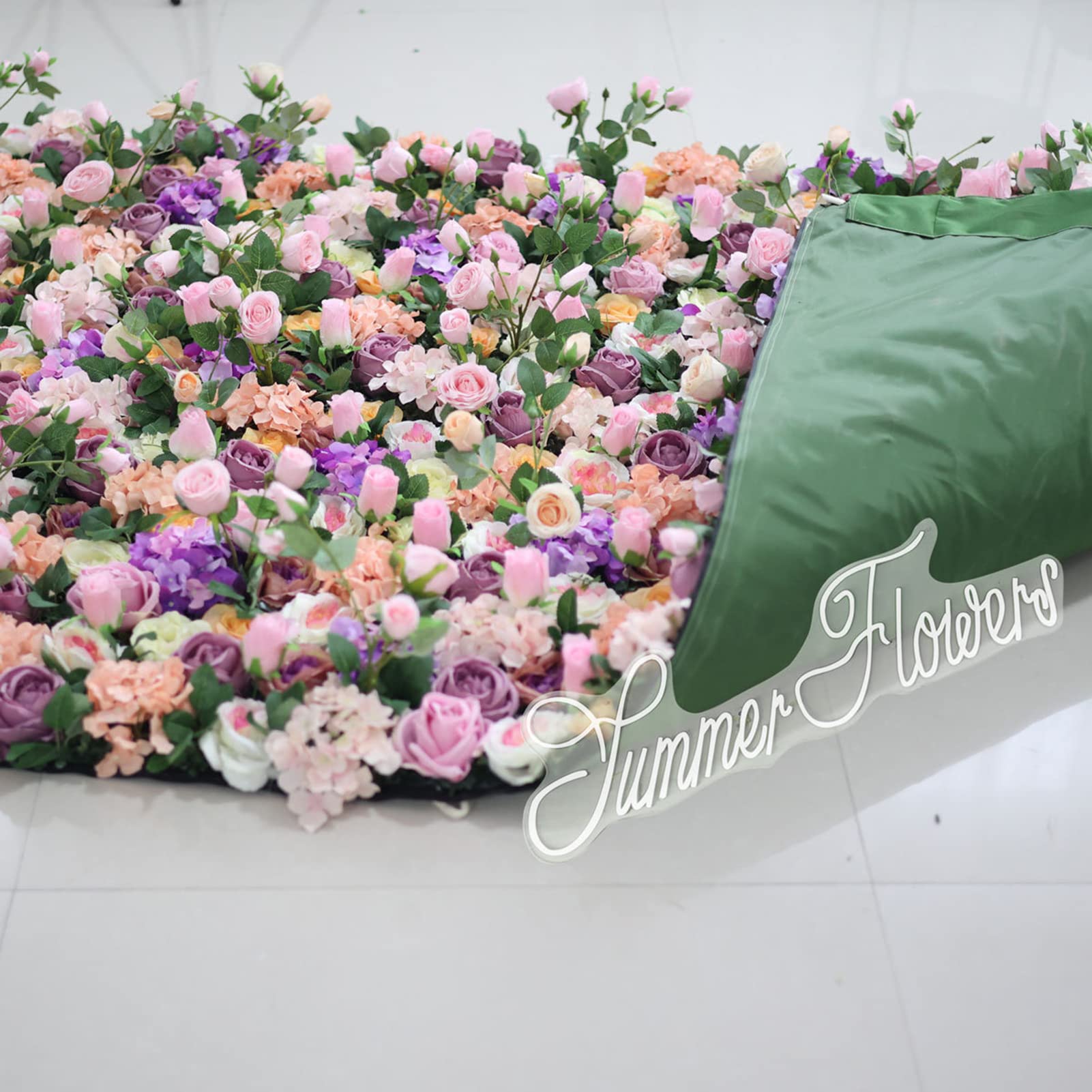 KOLHGNSE 12 stuks bloemenwand, 60 x 40 cm, kunstbloemenwand, rozenwand, party, doe-het-zelf, bruiloftsfeest, bloemenachtergrond, bloemenpanelen