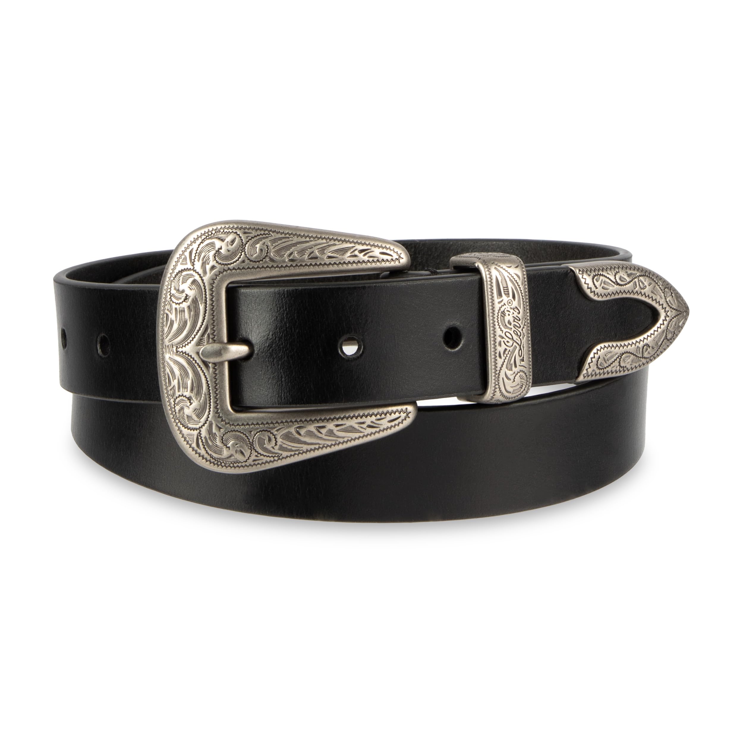 Women's Slim Casual Western Style Leather Jean Belt With Metal Tip – Regular & Plus Sizes