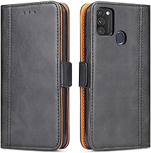 Bozon Mobile Phone Case for Galaxy M21 Case, Samsung M30s Leather Protective Flip Case with Stand Function and Card Slots for Samsung Galaxy M21 / M30s (Black)