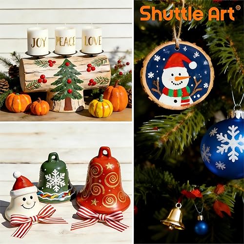 Miniatura 3 de Shuttle Art Pintura acrílica de 100 colores, botellas de 2 onzas, incluye 2 juegos de 12 pinceles de pintura, 1 esponja de arte y paleta, premium