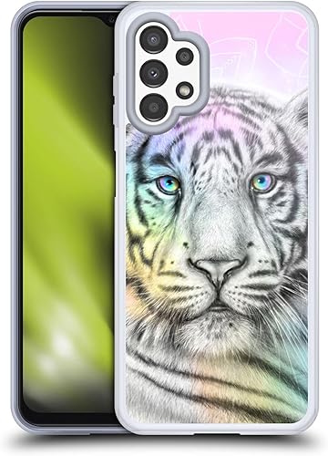 Miniatura 10 de Head Case Designs Sheena Pike - Funda de gel suave con licencia oficial de Sheena Pike Neon Blue Green Panther Big Cats compatible con Samsung